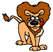 Gif animé lion lèche